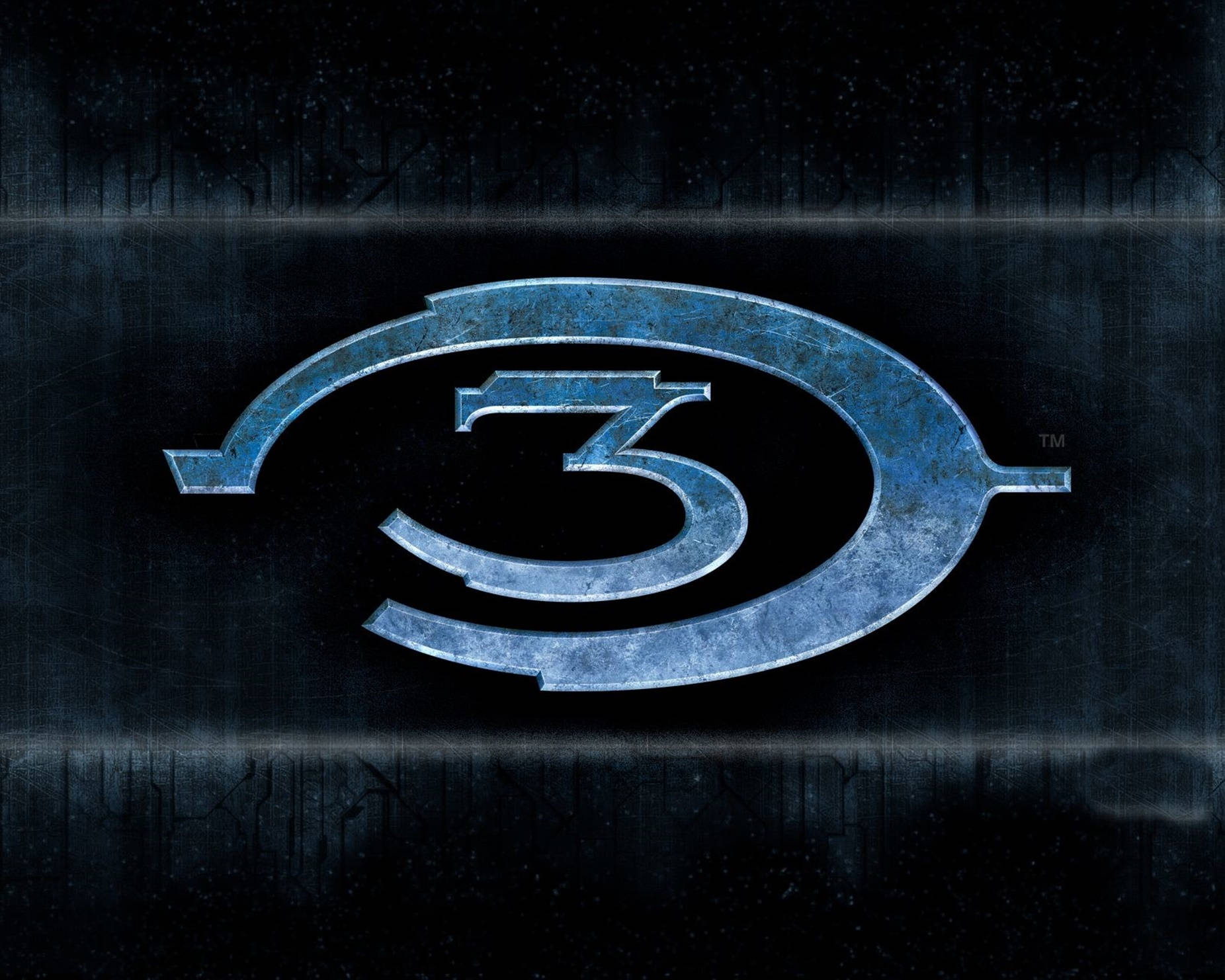 Metallic Blue Halo 3 Logo Wallpaper
