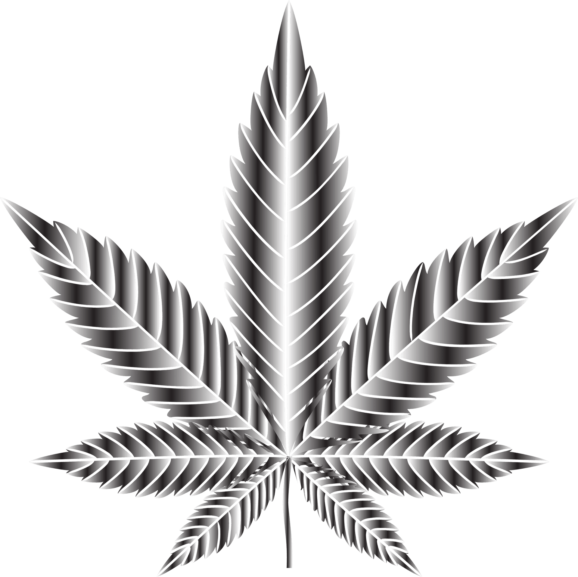 Metallic Cannabis Leaf Graphic PNG