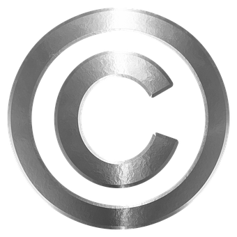 Metallic Copyright Symbol Icon PNG