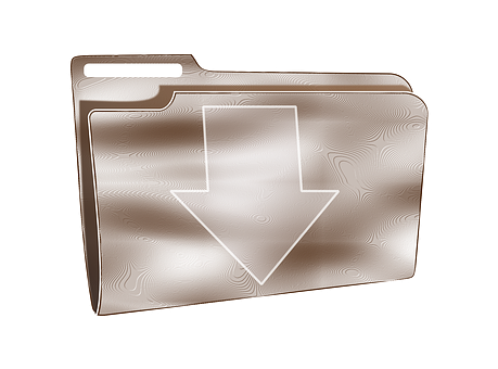 Metallic Download Folder Icon PNG