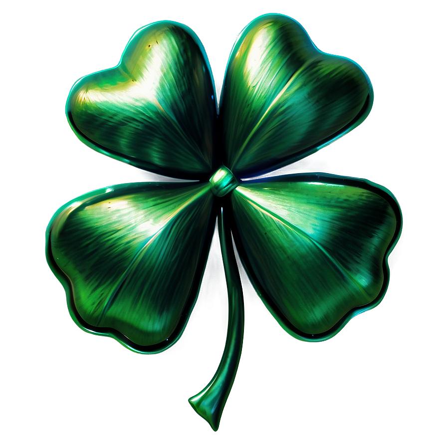 Metallic Four Leaf Clover Png 05252024 PNG