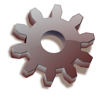 Metallic Gear Graphic PNG