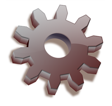Metallic Gear Graphicon Black Background PNG