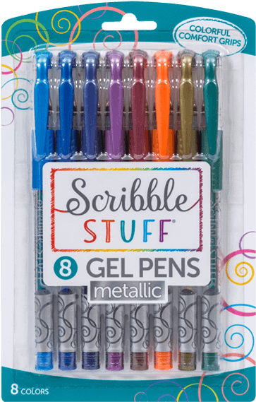 Metallic Gel Pens Pack Scribble Stuff PNG