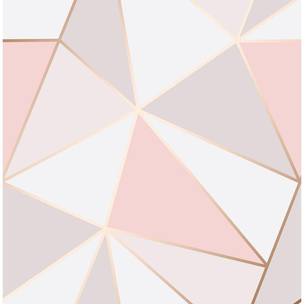 Metallisk Geometrisk Hvid Mønster Tapet Wallpaper
