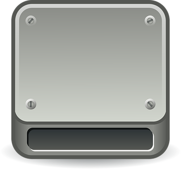 Metallic Hard Drive Icon PNG