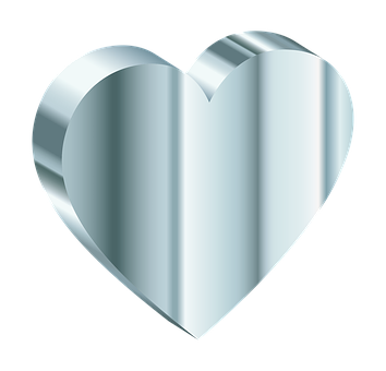 Metallic Heart Graphic PNG