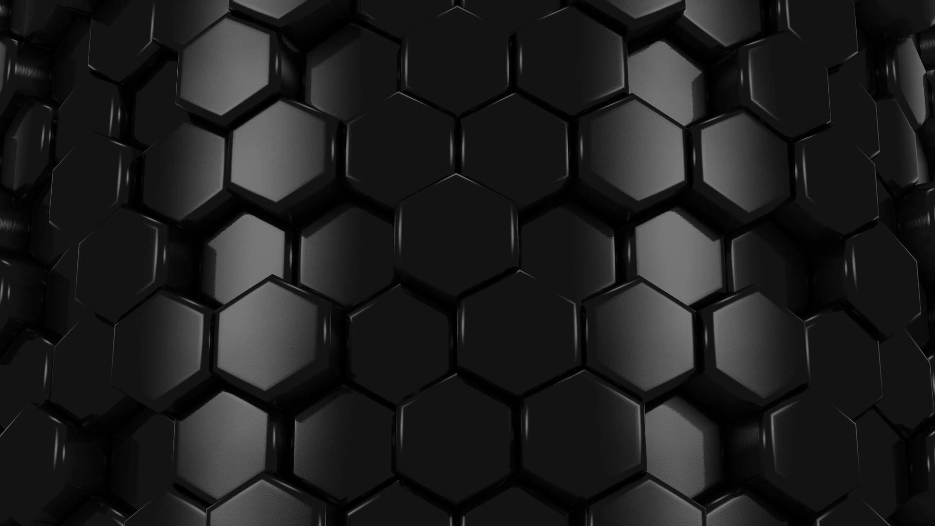 Metallic Hexagon Black Abstract Picture