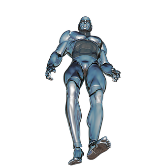 Metallic Humanoid Figure PNG
