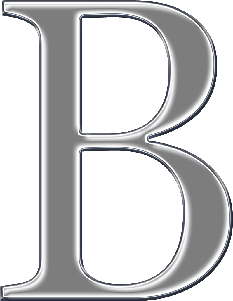 Metallic Letter B Graphic PNG