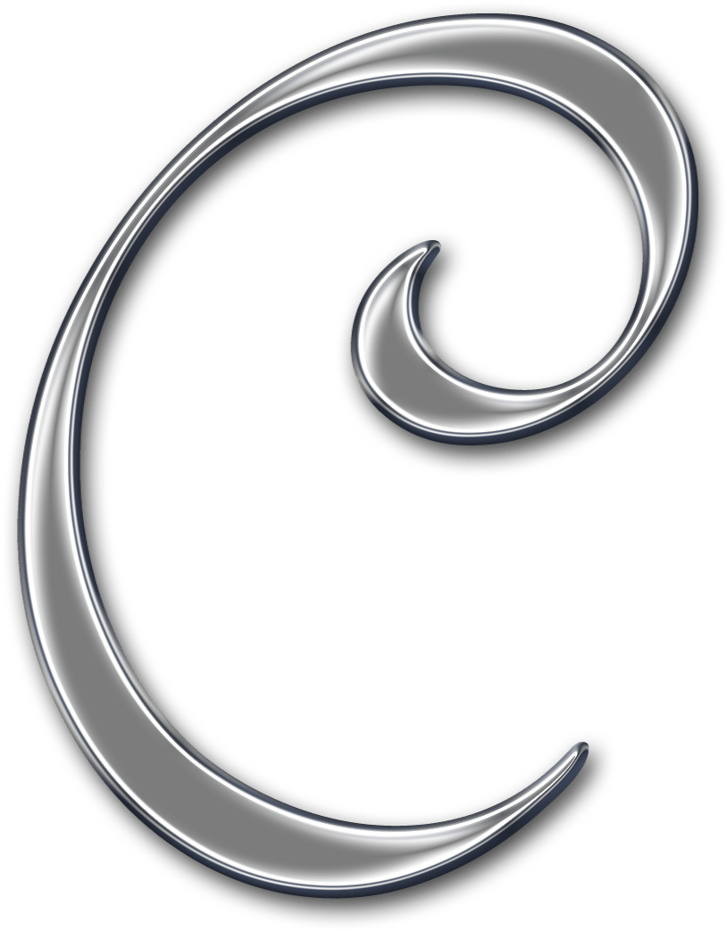 Metallic Letter C Design PNG