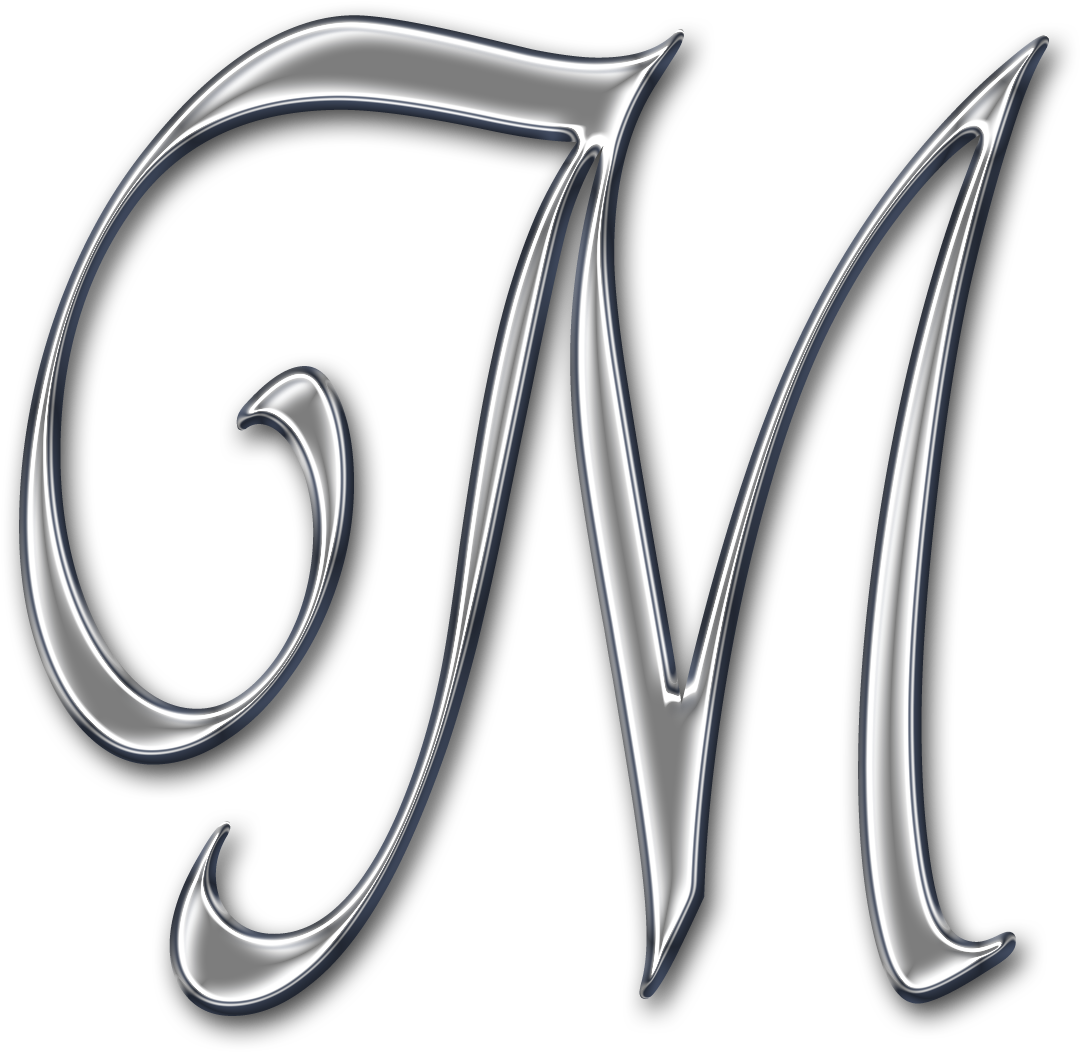 Metallic Letter M Design PNG