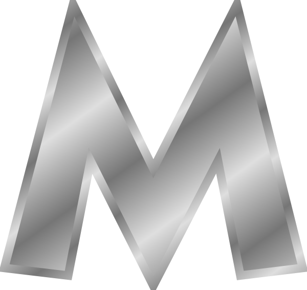 Metallic Letter M Graphic PNG