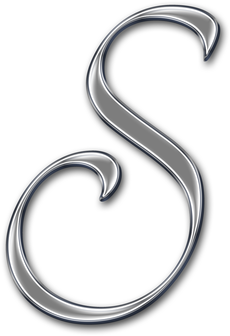 Metallic Letter S Design PNG