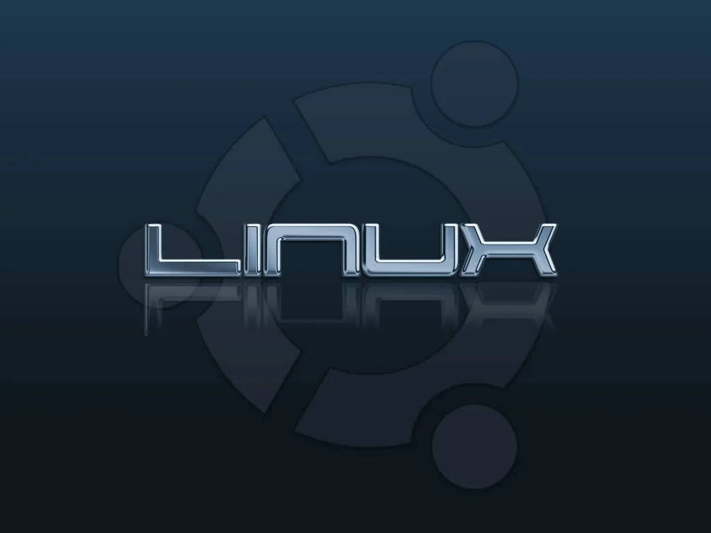 Metallic Linux Desktop And Ubuntu Logo Background