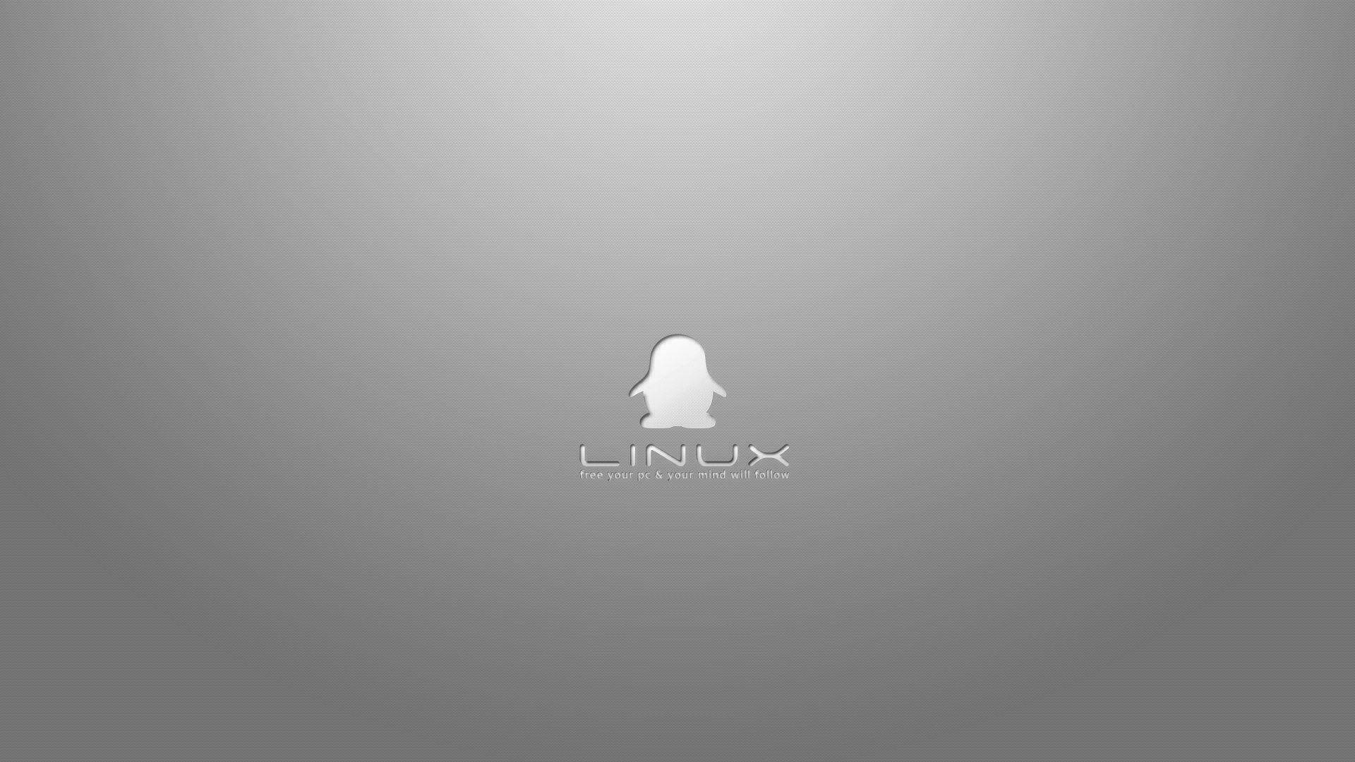 Metallic Linux Desktop Tux Logo Background