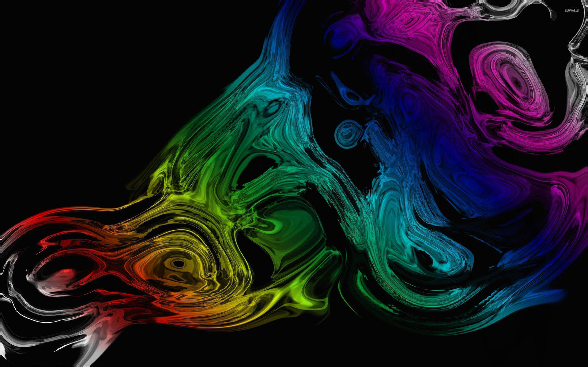 Metallic Liquid Rainbow Wallpaper