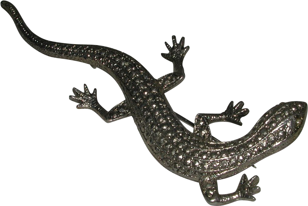 Metallic Lizard Sculpture PNG