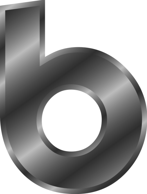 Metallic Lowercase B PNG