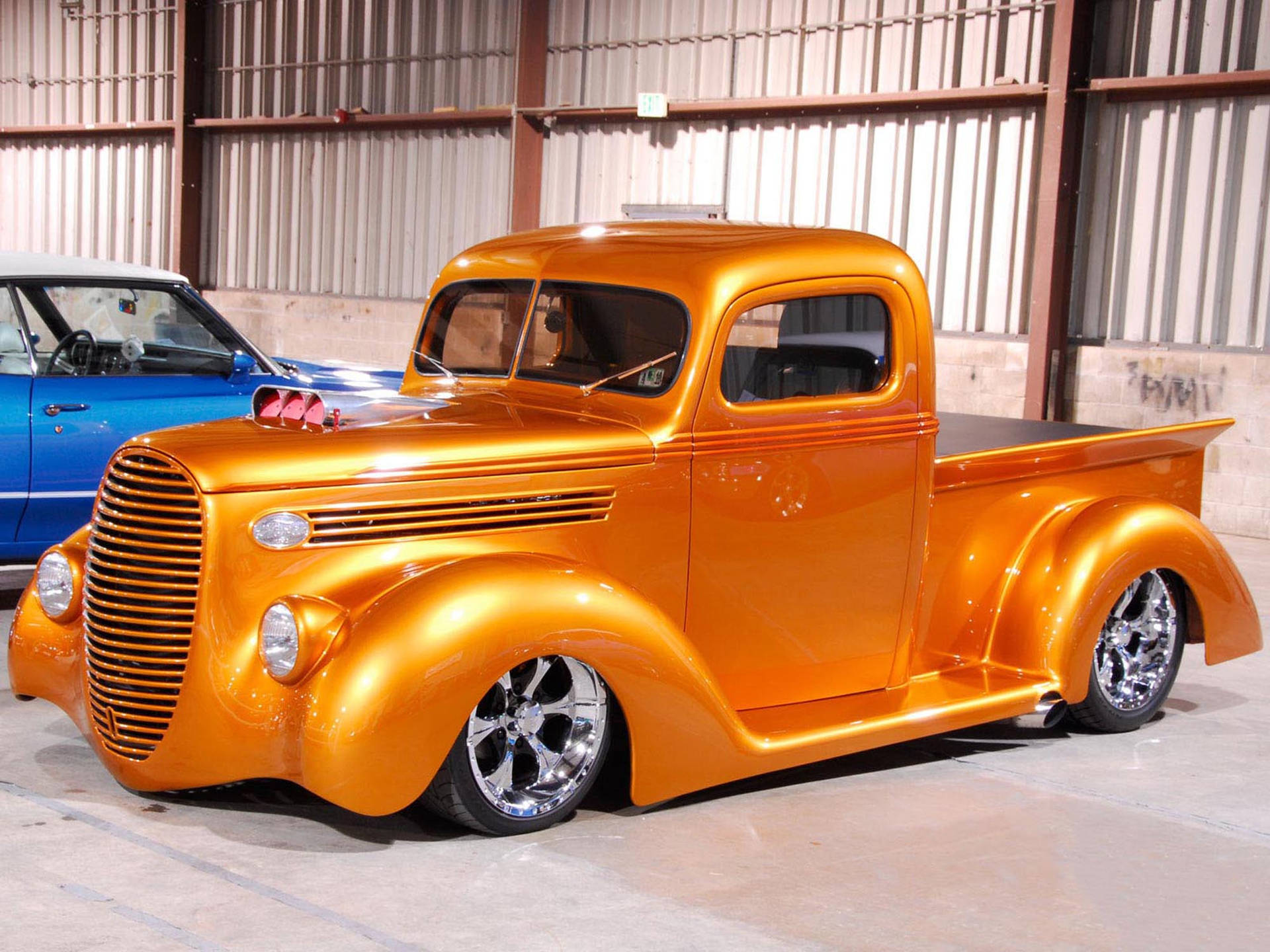 Metallic Orange Old Ford Truck