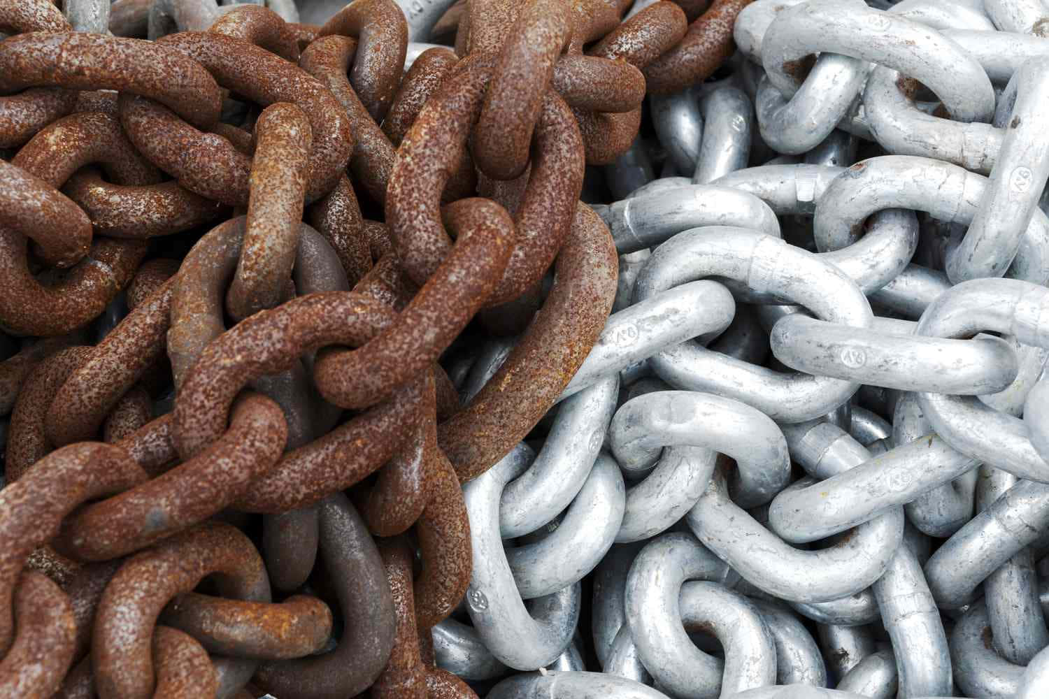 A Pile Of Rusty Chains
