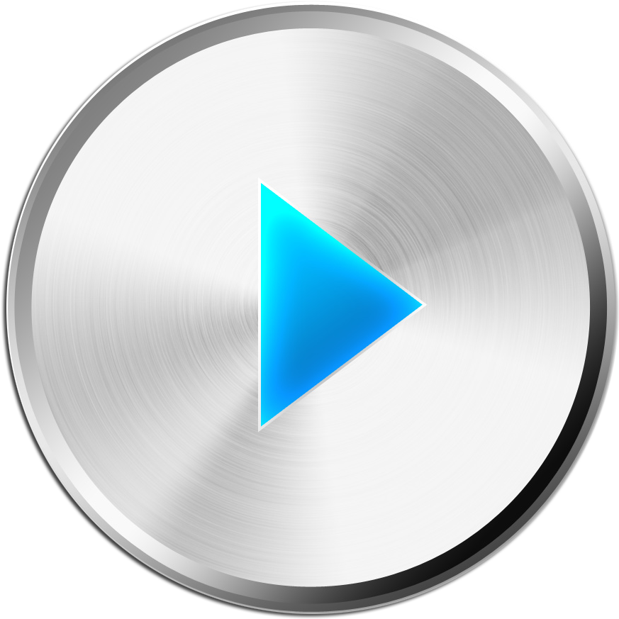 Metallic Play Button Icon PNG