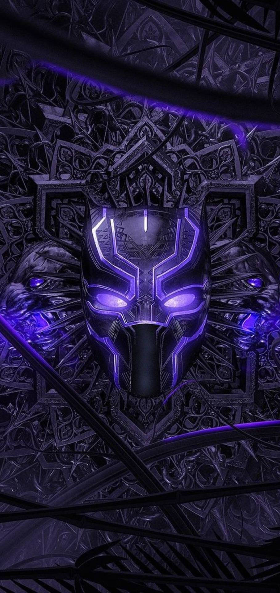 Metallic Purple Black Panther Android Background