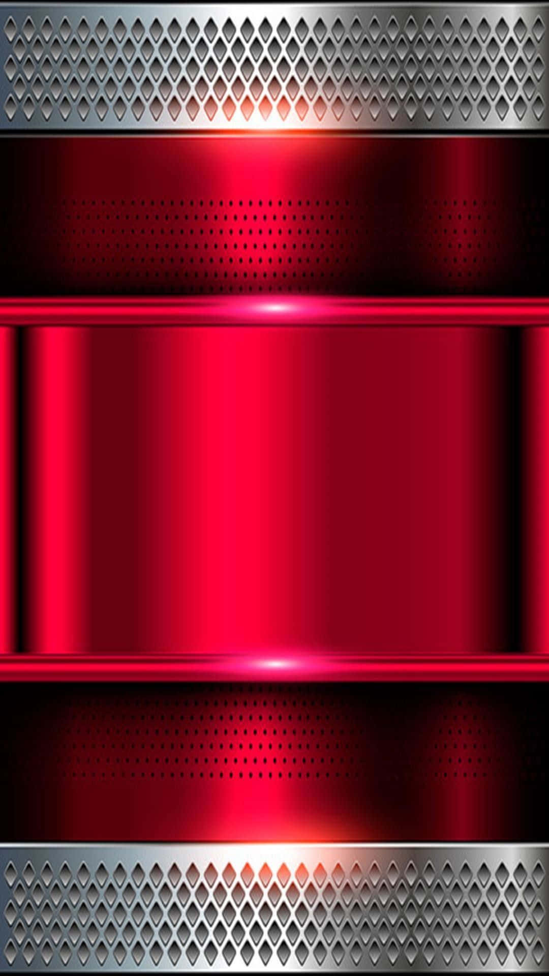 Metallic red background with sparkling silver details