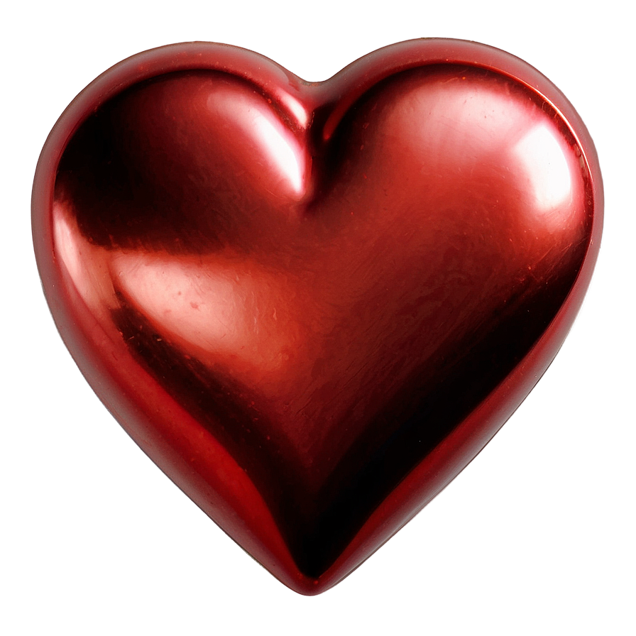 Metallic Red Heart Emoji Png 06262024 PNG