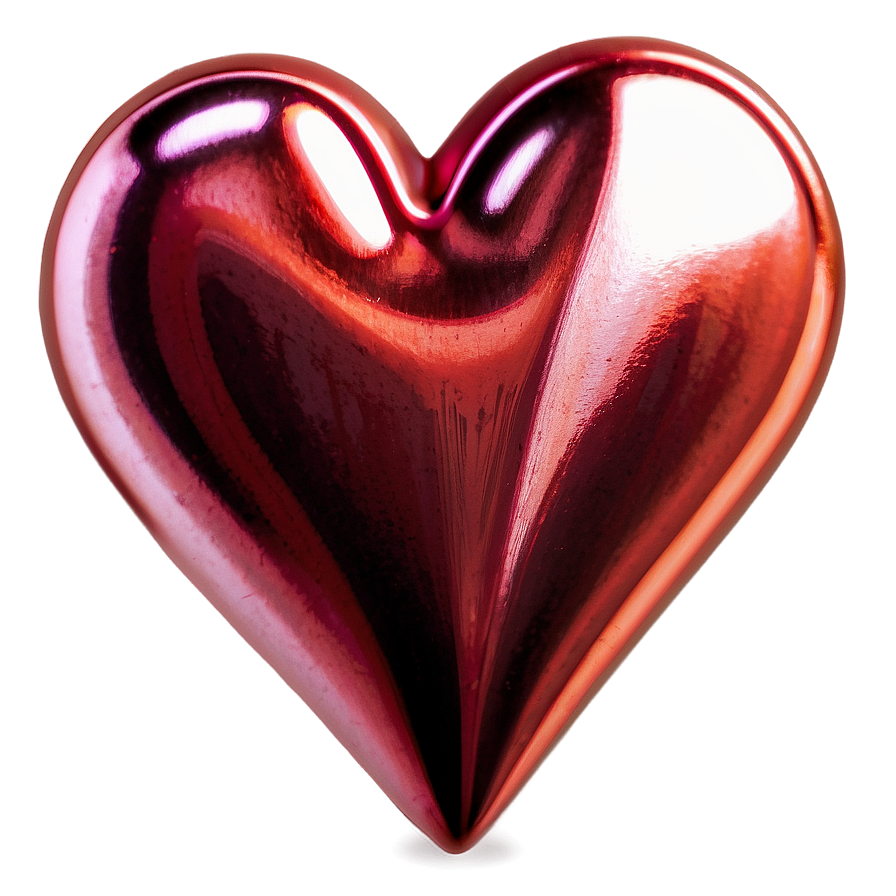 Metallic Red Heart Emoji Png 95 PNG