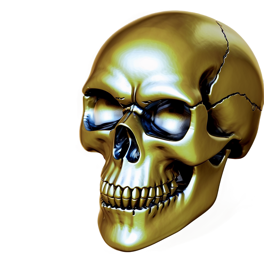 Metallic Skull Model Png B PNG