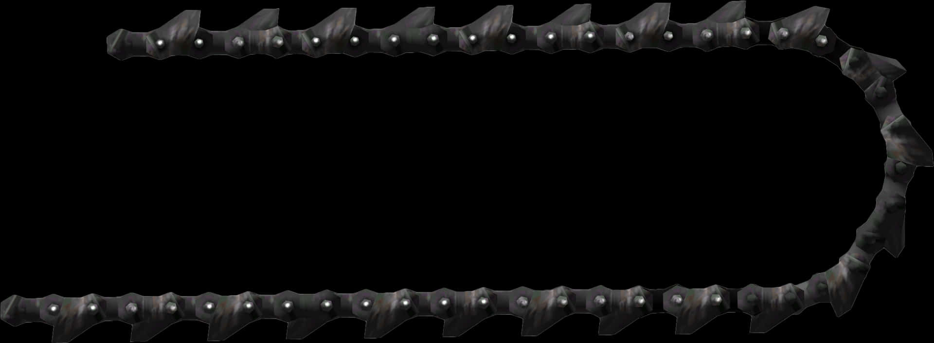 Metallic Spiked Chain Frame PNG