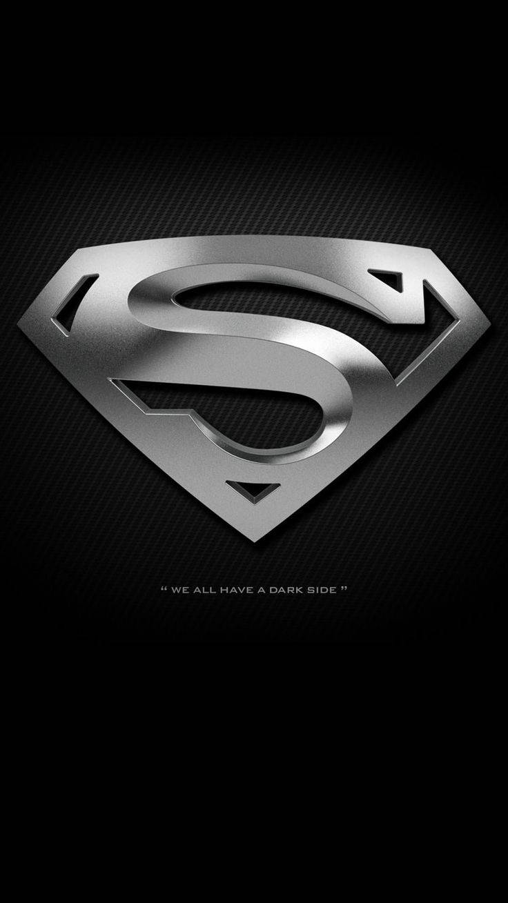 Download Metallic Superman Symbol Iphone Dark Wallpaper 