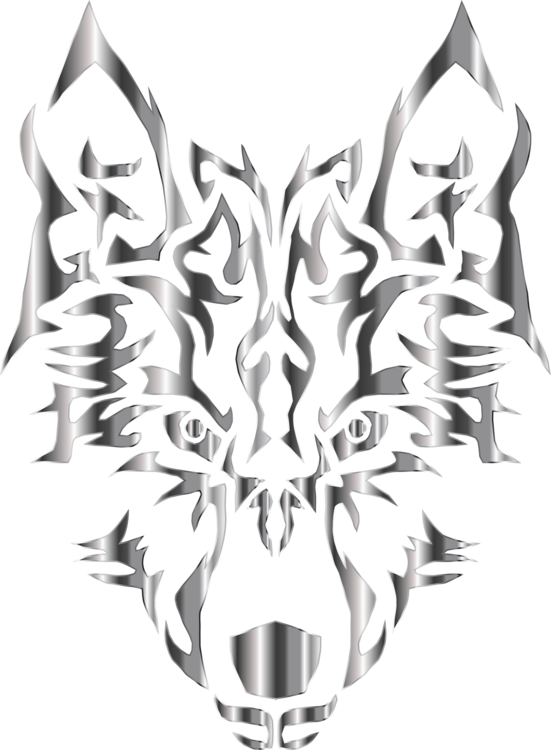 Metallic Wolf Logo Design PNG