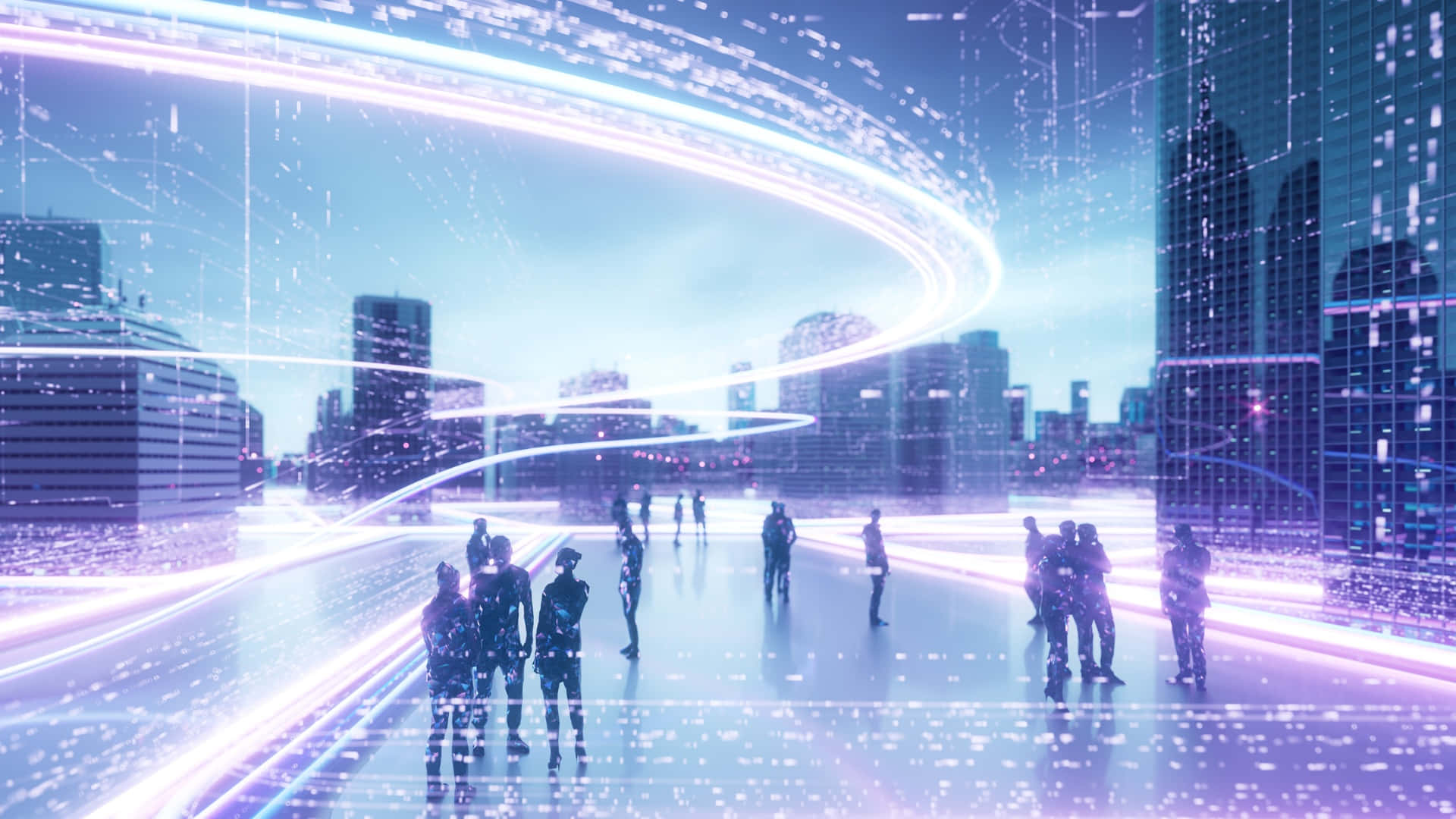 Metaverse Virtual Cityscape Wallpaper