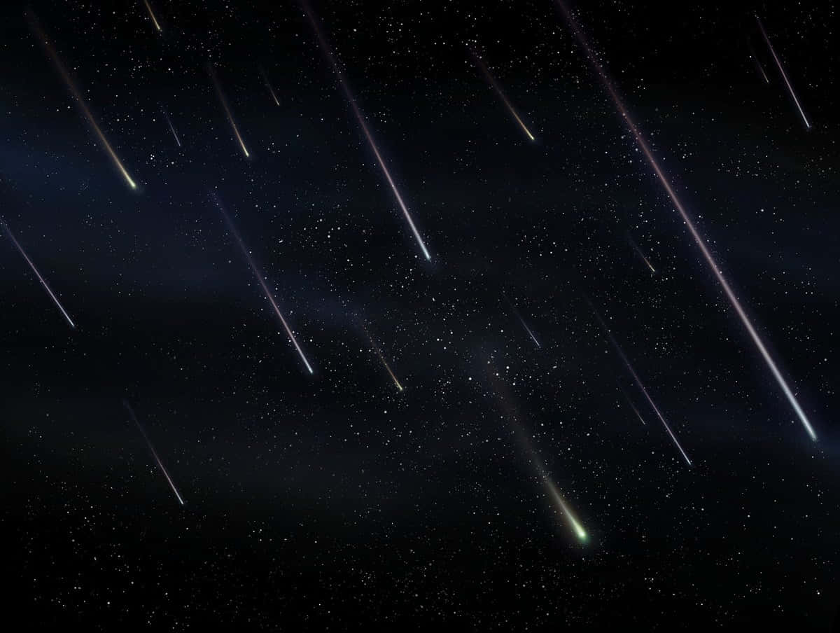 A bright streak of light as a meteor passes through the Earth's atmosphere.