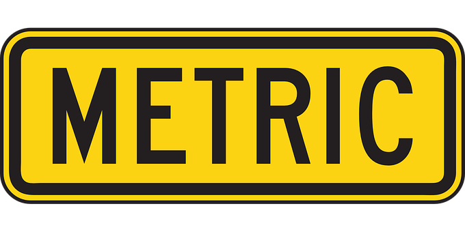 Metric Sign Yellow Black PNG