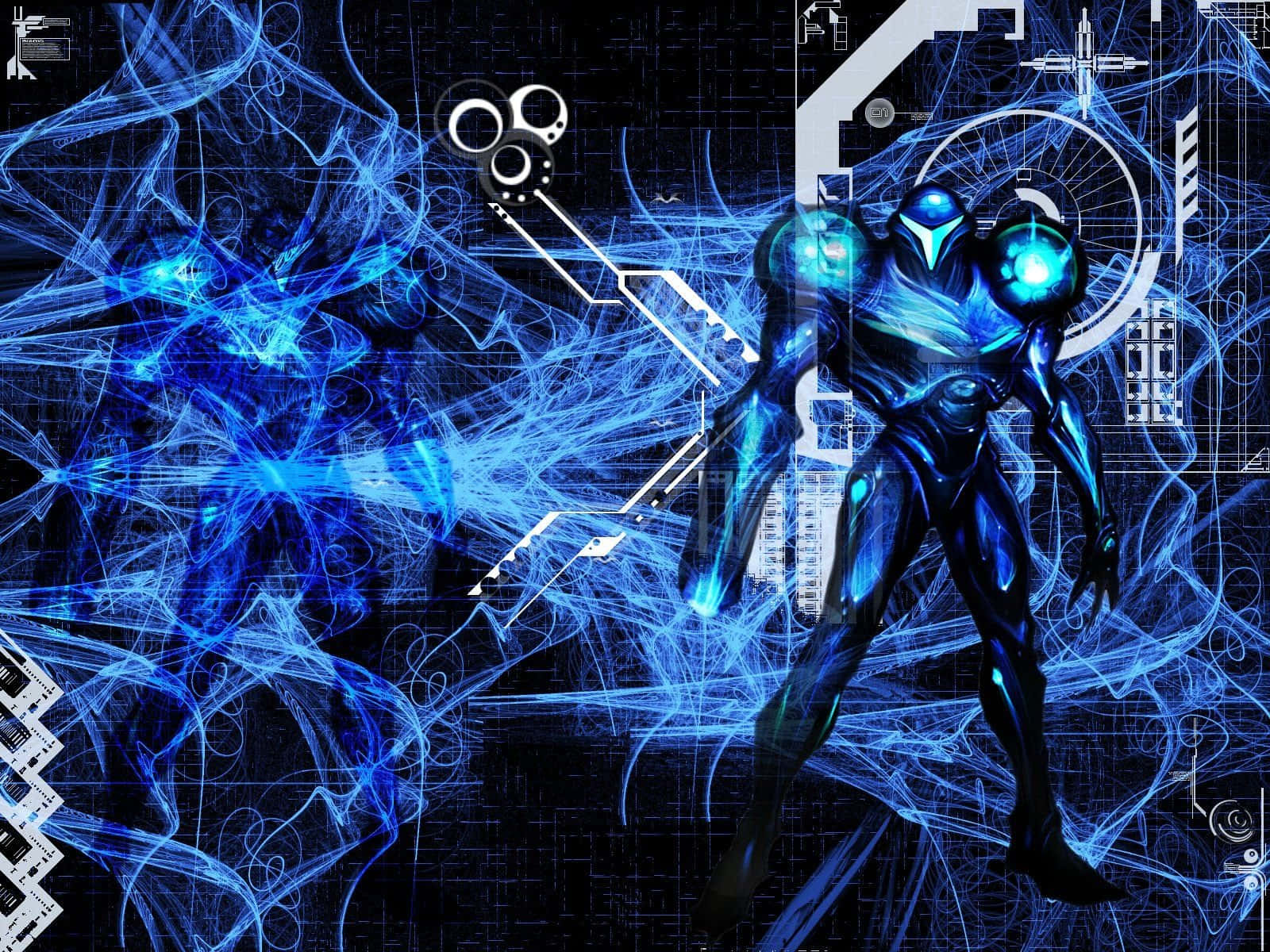 Metroid Dread Samus Aran Blue Aesthetic Wallpaper