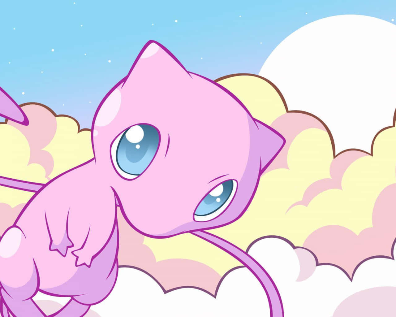 Delightful Mew Gliding Amongst a Cosmos of Stars