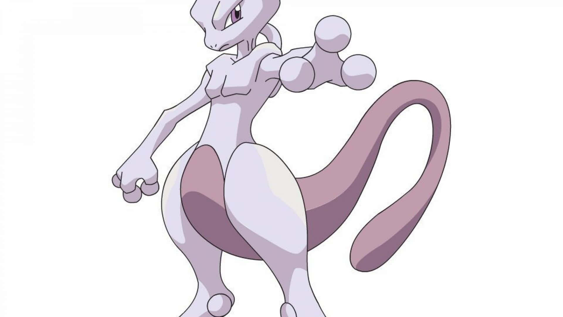 Enhvid Pokémon-karakter Med En Lyserød Hale.