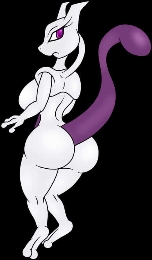 Mewtwo Pokemon Character Art PNG