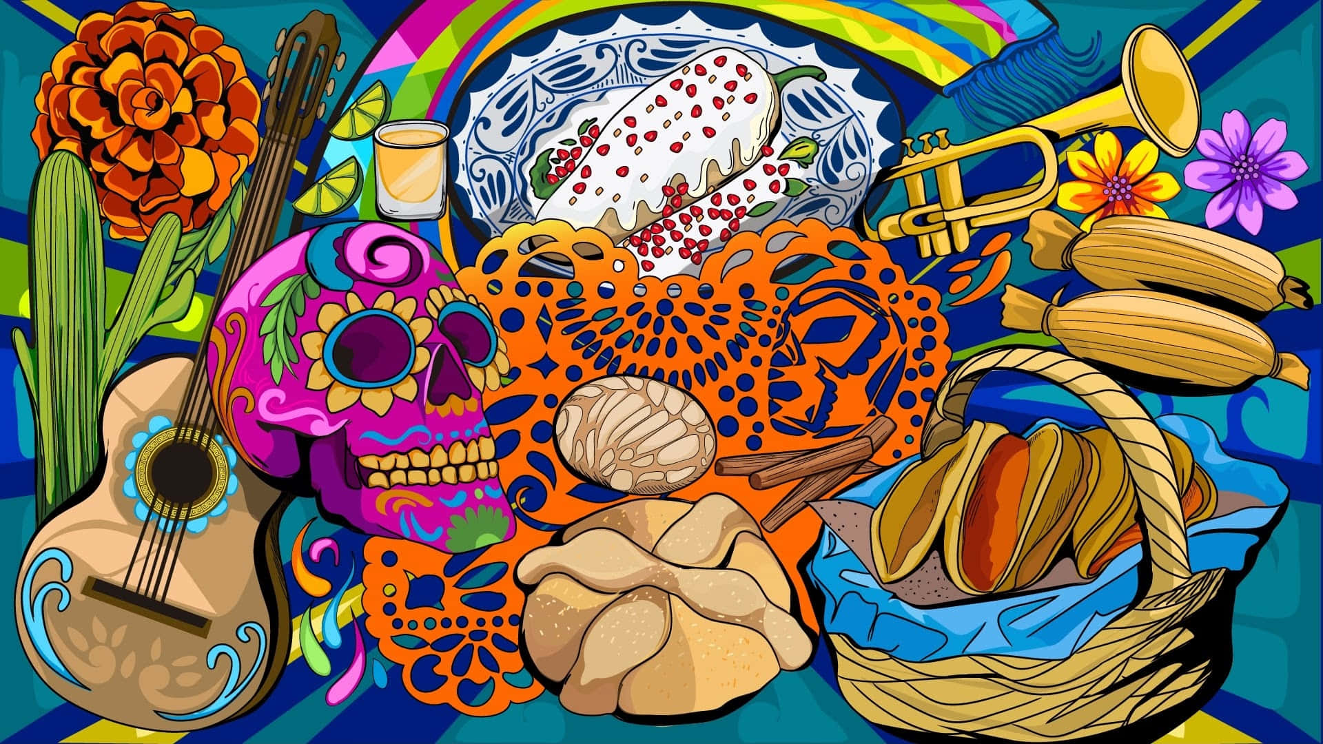 Day Of The Dead Mexican Art