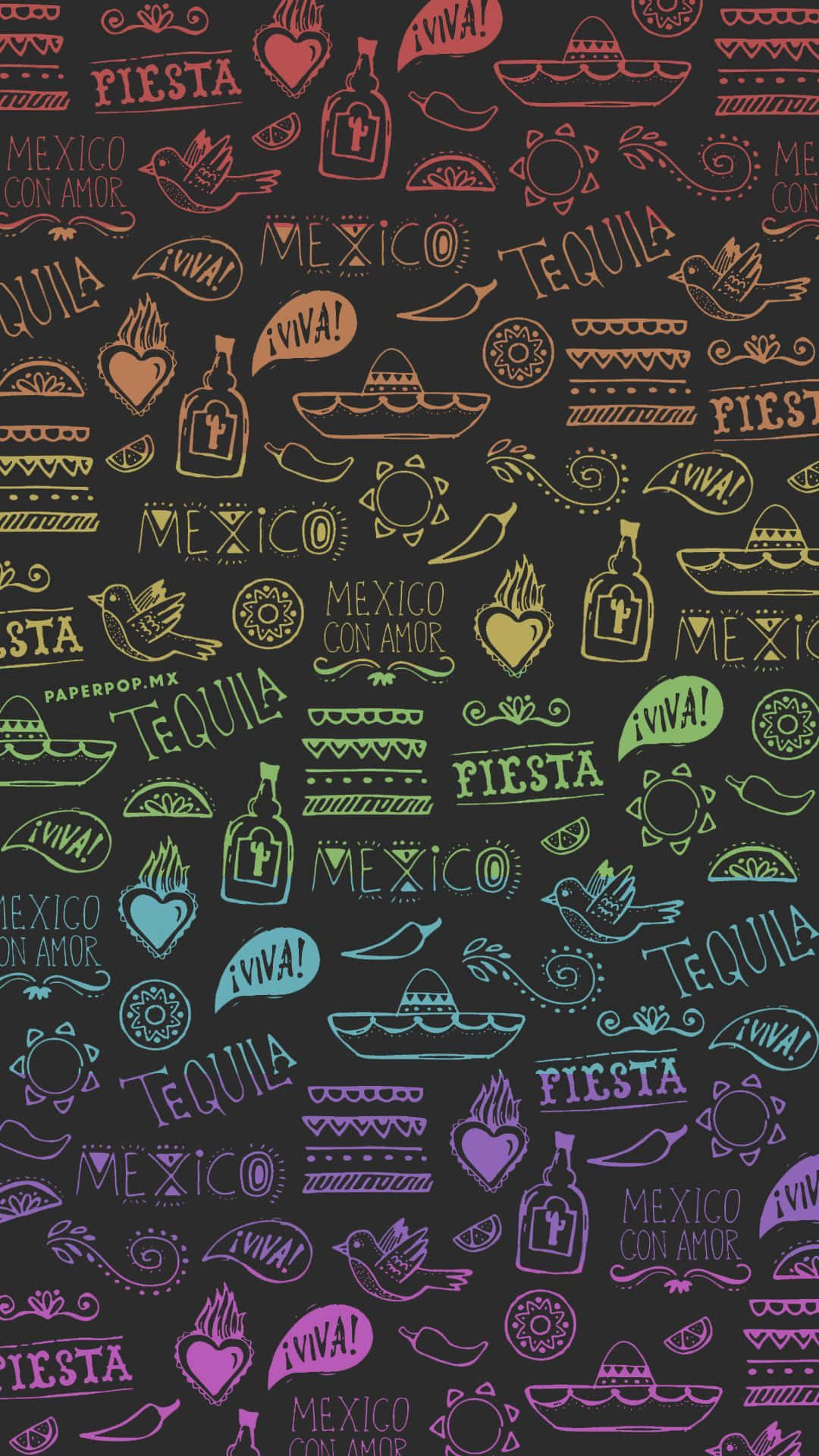 Illustration De Motif De Fiesta Mexicaine Fond d'écran