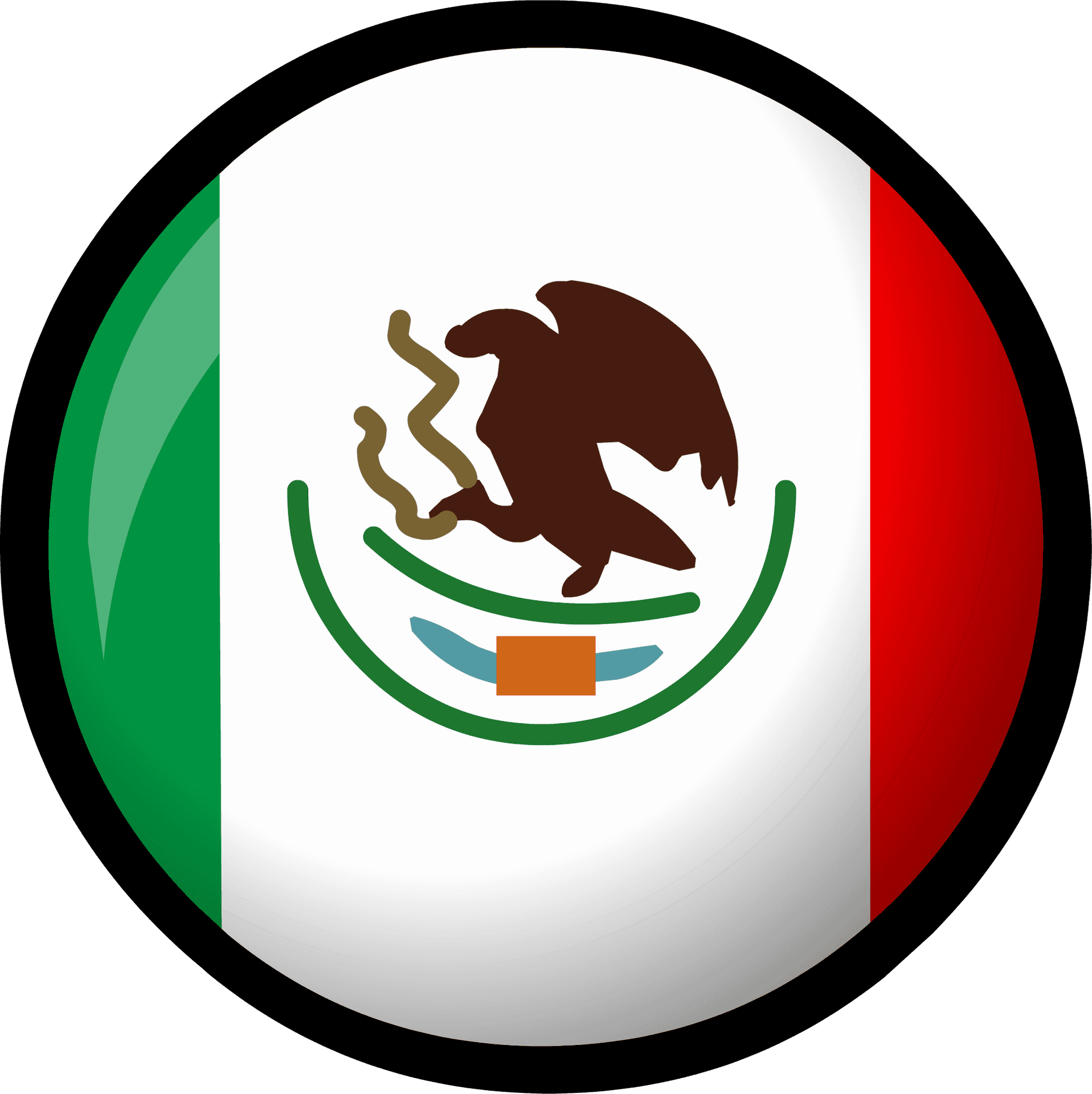 Mexican Flag Button PNG