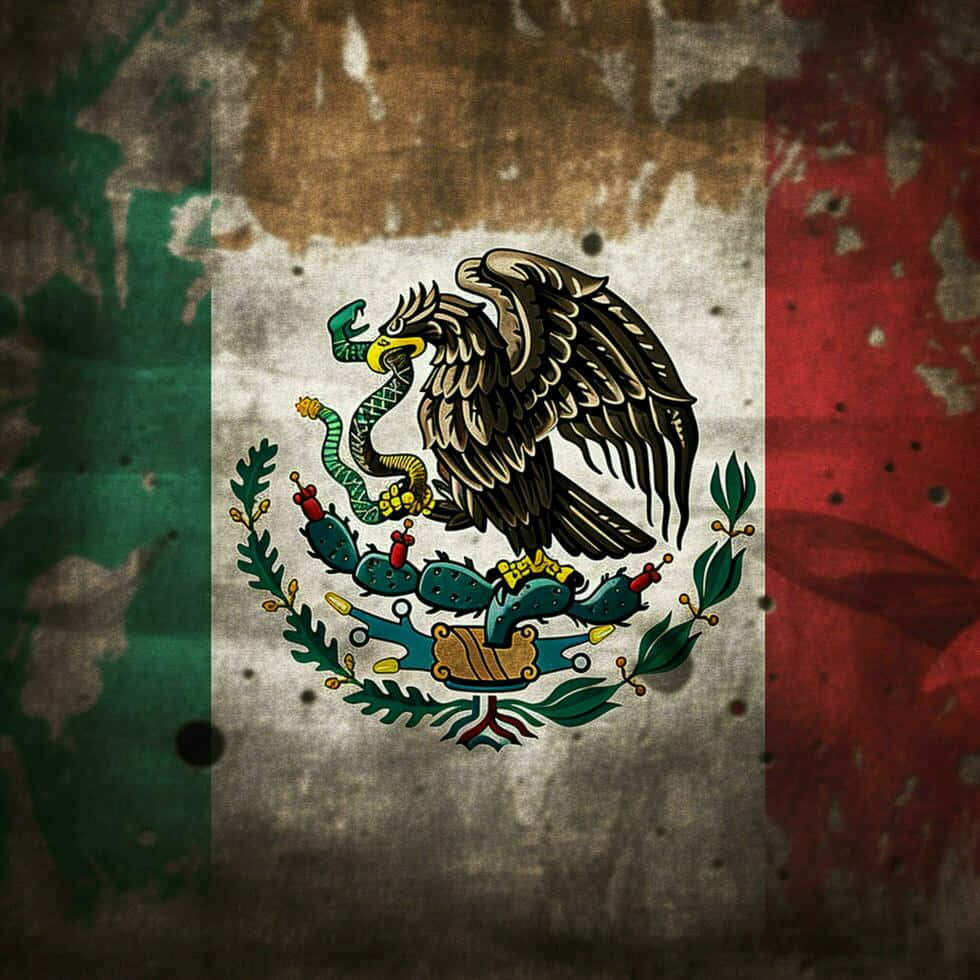 Mexican_ Flag_ Eagle_ Artistic_ Texture Wallpaper