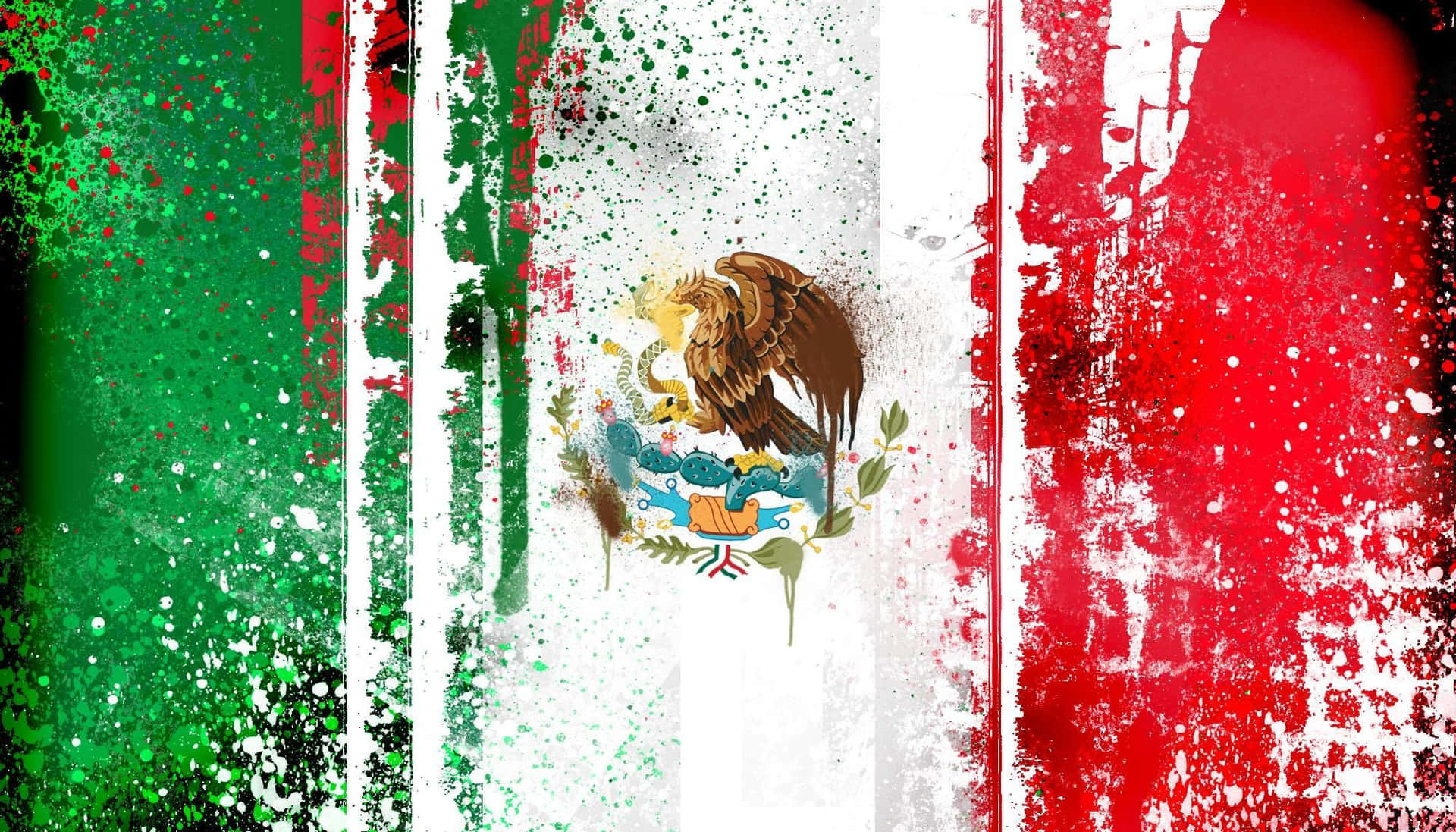 Mexicaanse Vlag Grungy Artistieke Textuur Achtergrond