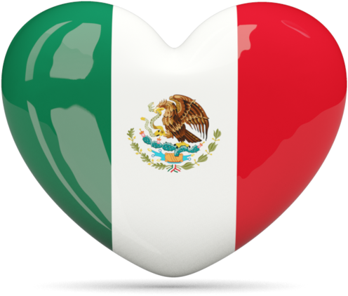 Mexican Flag Heart Icon PNG