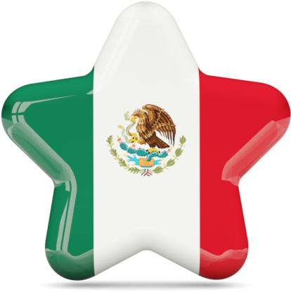 Mexican Flag Star Shaped Balloon PNG