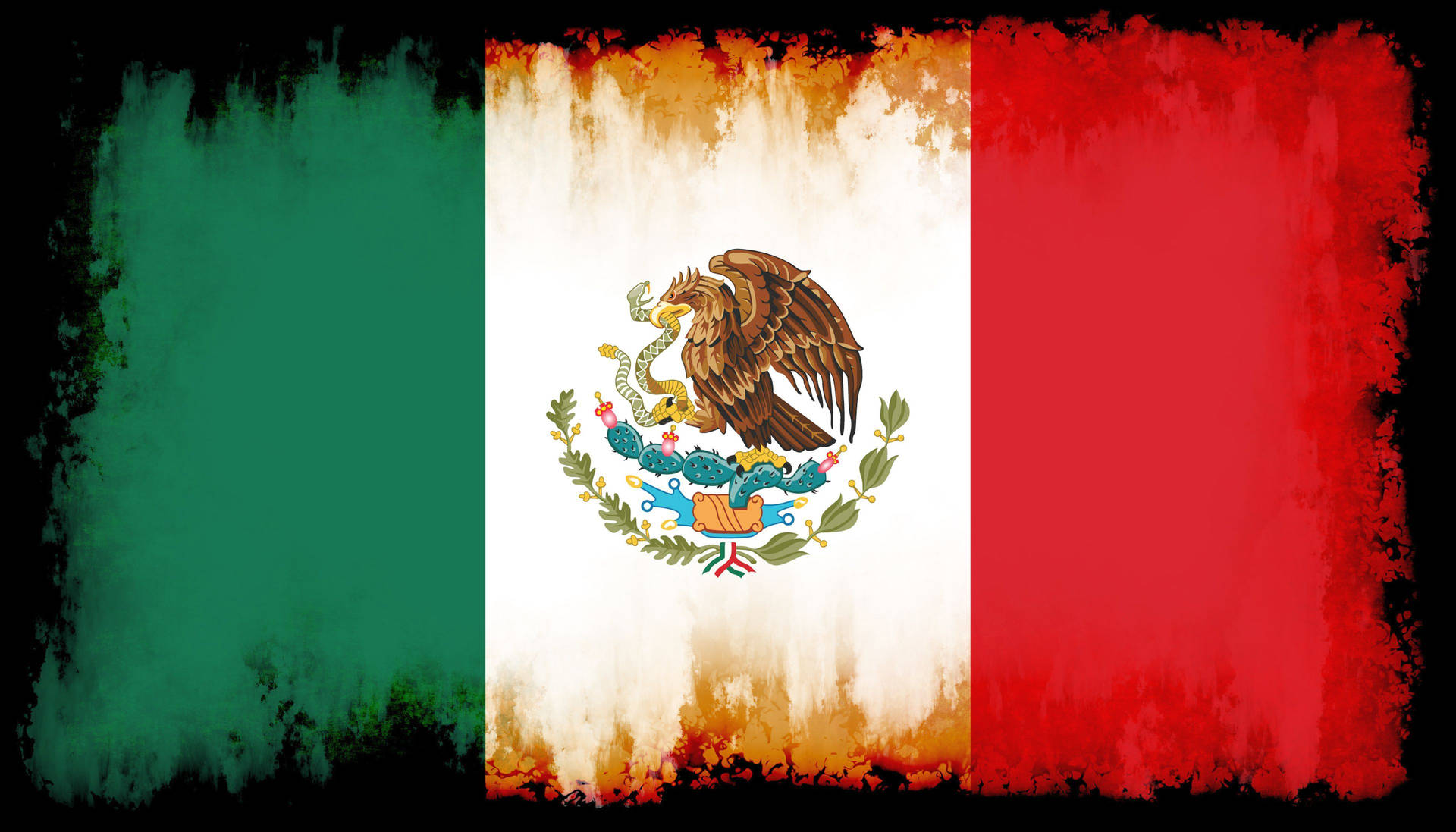 Mexican Flag With Eagle Logo