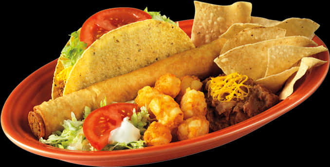 Mexican Food Platter Tacos Tostadas PNG